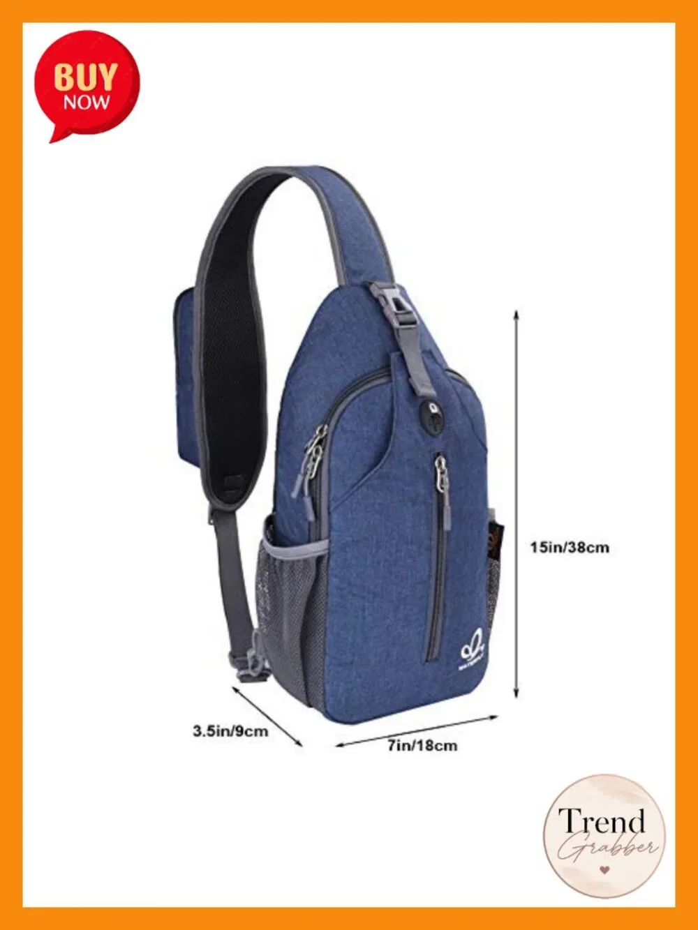 Water-Resistant Crossbody Sling Backpack with Multi-Compartment Storage,